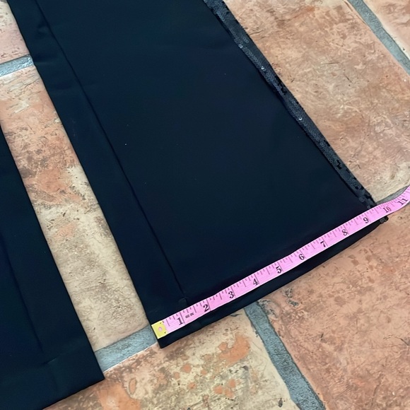 🔷 NEW Steve Madden Womens Waverly Sequined Stripe Flared Pants Black Size Small - Picture 8 of 13